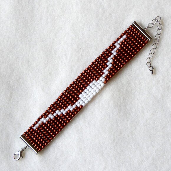 Texas Longhorns bead bracelet, handmade, adjustable length, gameday - Picture 1 of 4